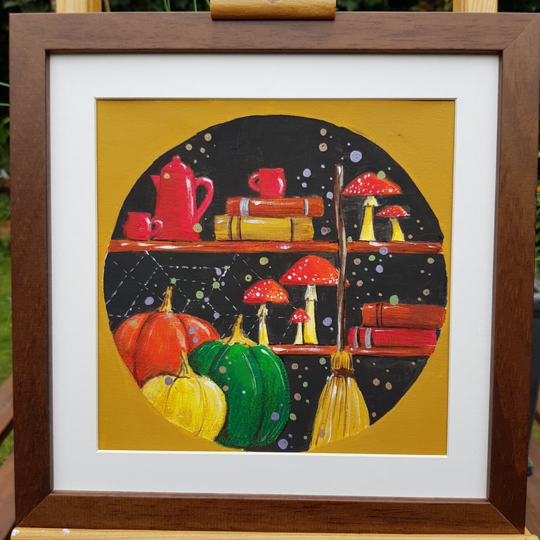 Pumpkins and Fly Agaric - original art 