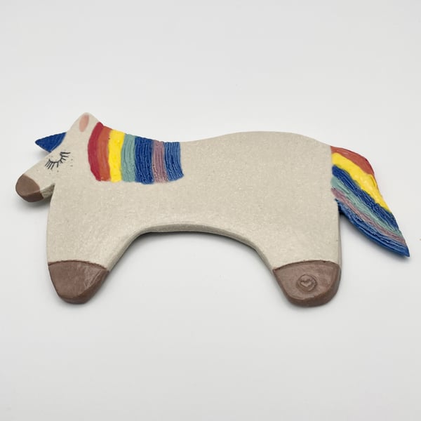  NEW! Ceramic rainbow unicorn wall-art