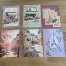 Parisian Daydreams Postcard Set - 6 A6 vintage-style Paris Postcards 