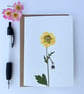 Handmade Real Pressed Flower Greeting Card, Geum - Image 1