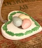 Pottery heart decoration with little eggs in a nest - Image 4