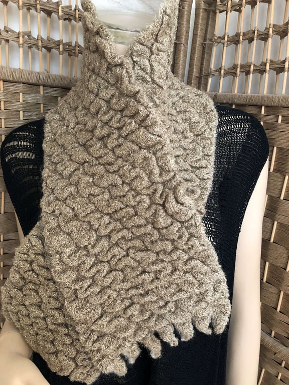 Scarf in a Raised 3D textural Knit