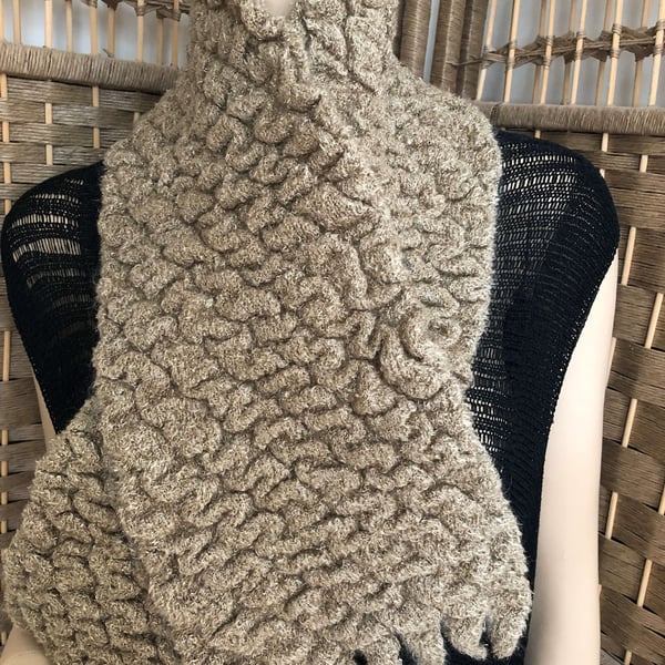 Scarf in a Raised 3D textural Knit