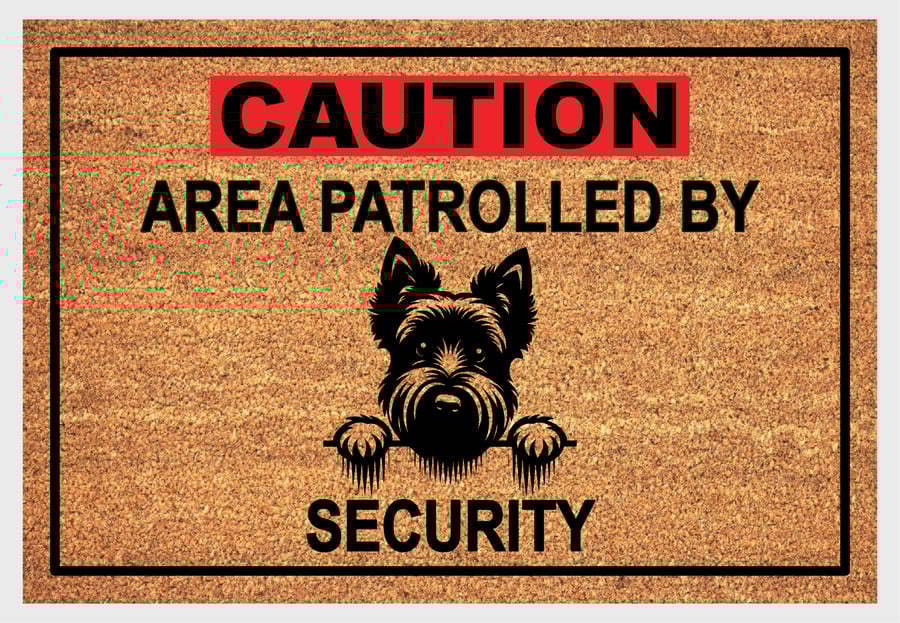 Scottish Terrier Security Door Mat No.1 - Scottish Terrier Welcome Mat - 3 Sizes