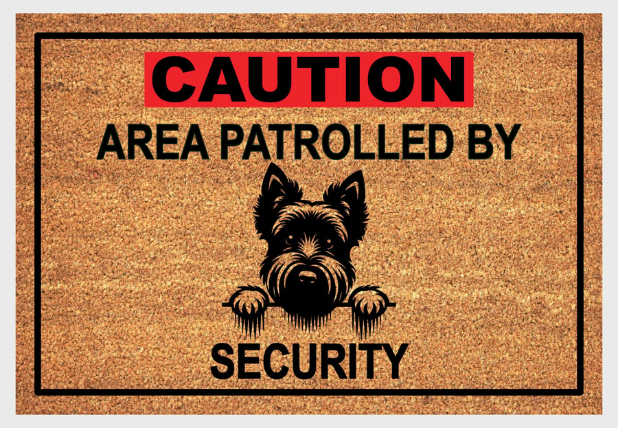 Scottish Terrier Security Door Mat No.1 - Scottish Terrier Welcome Mat - 3 Sizes