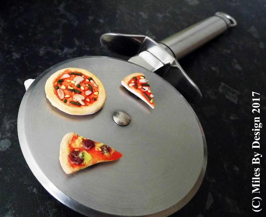 Trio of Pizza Magnets for Kitchen or Office - Food