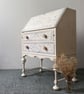 Vintage Wooden Bureau Desk – Hand Painted Floral Pattern – Small Writing Desk UK