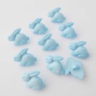 Bunny rabbit buttons baby blue animal buttons 15mm