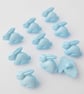 Bunny rabbit buttons baby blue animal buttons 15mm