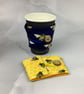 Bee cup cosy, Bumble bees cup cozy, Mug sleeve, 2 options, Handmade - Image 9