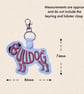 Bulldog Keyring - Embroidered Dog Word Art Bag Charm - Image 5