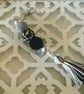 Pom Pom bag charm with tassel - Image 1