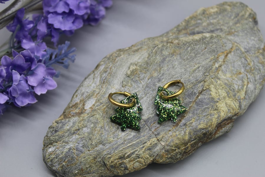 Christmas Tree Earrings, Christmas Jewellery, Sparkly Christmas Gift for Her