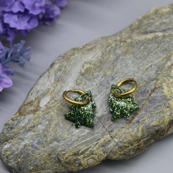 Christmas Tree Earrings, Christmas Jewellery, Sparkly Christmas Gift for Her