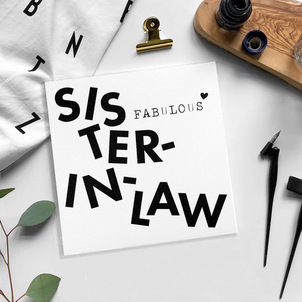SISTER-IN-LAW Birthday card - Blank card