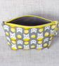 Make up bag, zipped pouch, cats, lemons - Image 6