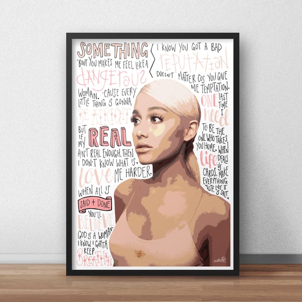 Ariana Grande INSPIRED Poster, Print with Quotes, Lyrics