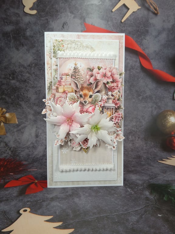 Pink Christmas card 1