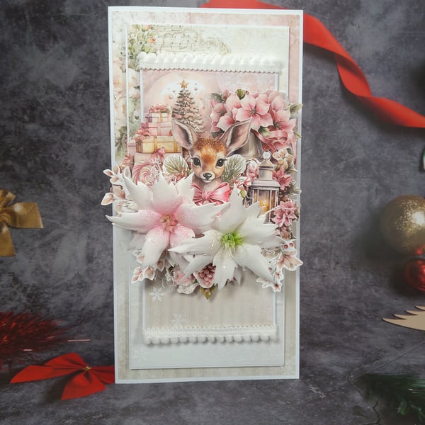 Pink Christmas card 1