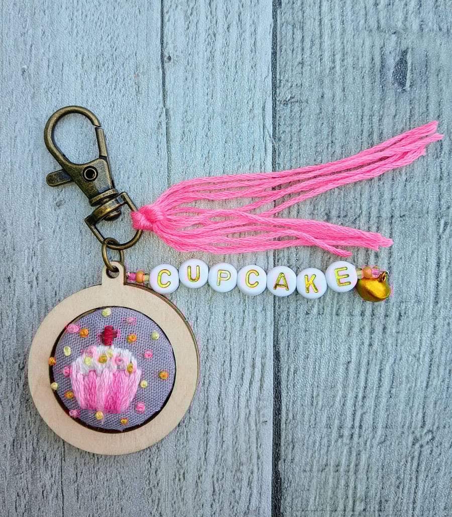 Cupcake Keyring or Bag Charm 