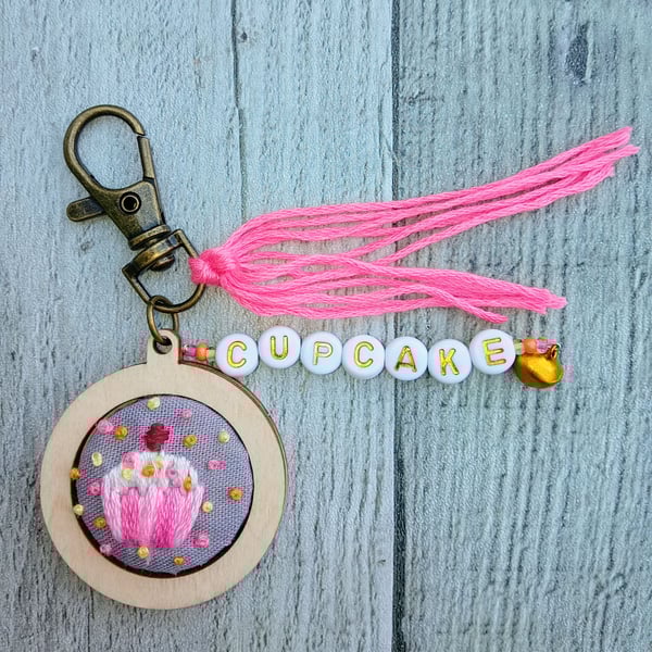 Cupcake Keyring or Bag Charm 