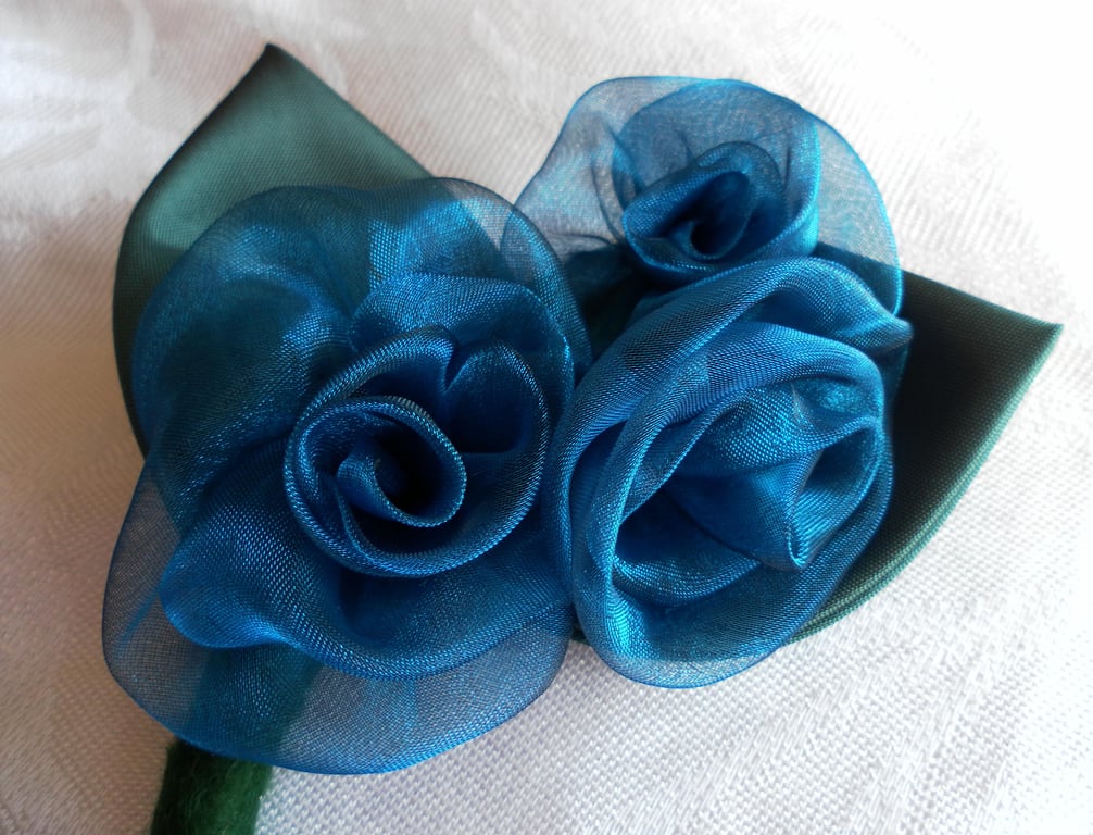  Corsage, Buttonhole, Wedding, Prom, organza