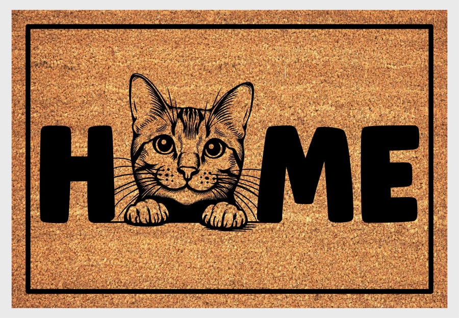 Bengal Cat Home Door Mat No.1 - Shorthair Bengal Cat Welcome Mat - 3 Sizes