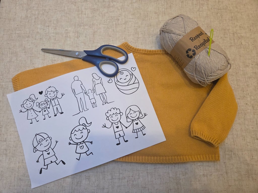 FAMILY - Stick and stitch embroidery template