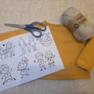 FAMILY - Stick and stitch embroidery template