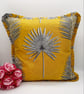  Vibrant Yellow botanical pleated cushion cover.   - Image 1