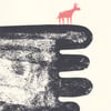 Donkey On Hand No.2 A4 two-colour screenprint