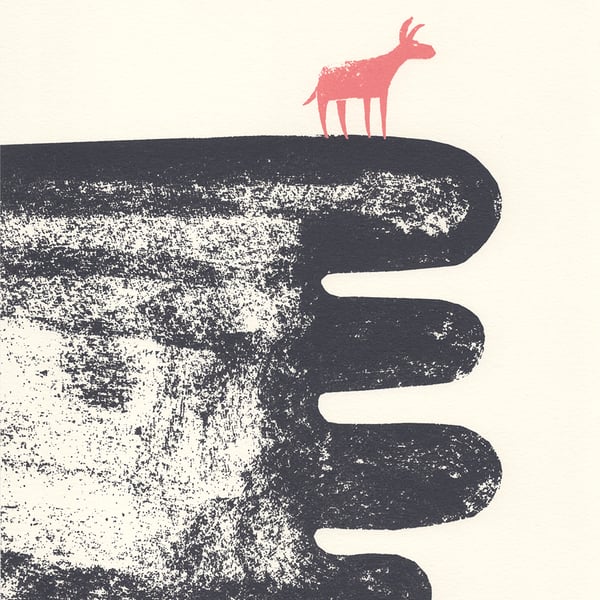 Donkey On Hand No.2 A4 two-colour screenprint