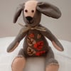 Fabric Dog, Tweed Dog, Dog Collectable, Felt Dog, Embroidered Animal
