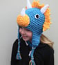 Crochet Triceratops hat, toddler, child, adult hat sizes - Image 2