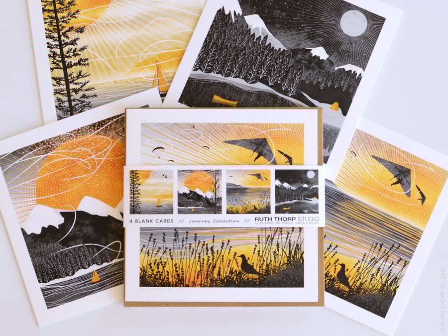 Journey Pack of 4 Greeting Cards