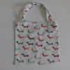 Xmas gift bag, Dachshund, gifts, 100% cotton bag, white Christmas gift bag