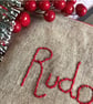 Christmas Reindeer Appliquéd Small Linen Purse  - Image 3
