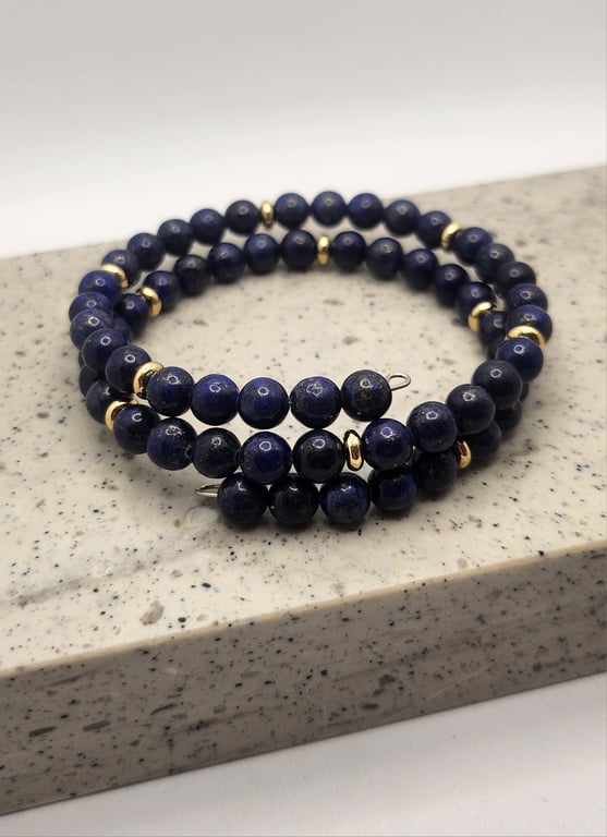 Lapis Lazuli Memory Wire Bracelet 
