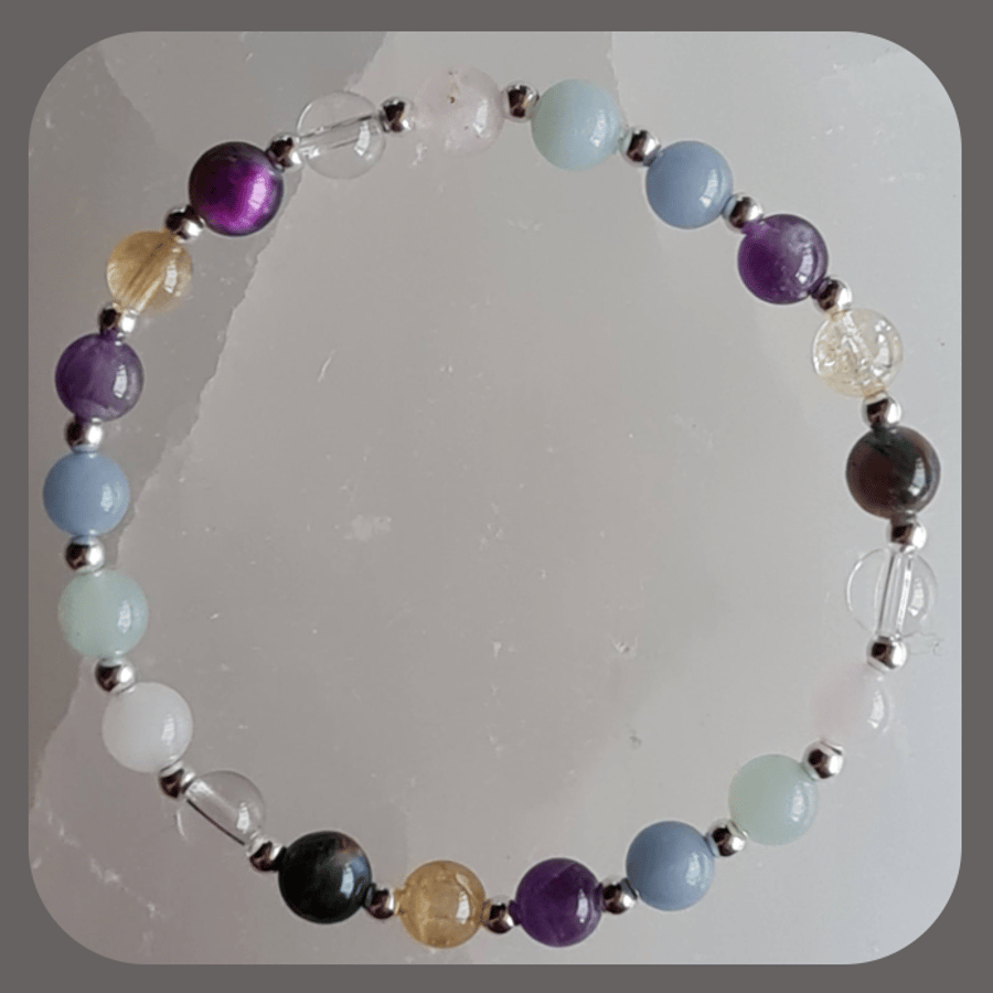 One day at a time Healing Crystal for Confidence and sterling silver bracelet