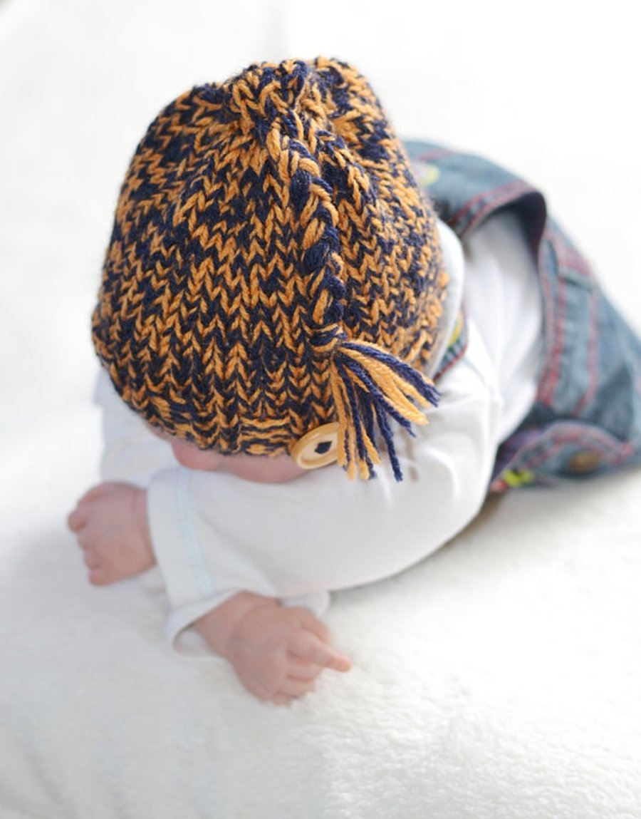 Newborn Boys Chunky Knitted Pixie Hat Photo Prop