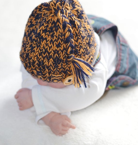 Newborn Boys Chunky Knitted Pixie Hat Photo Prop