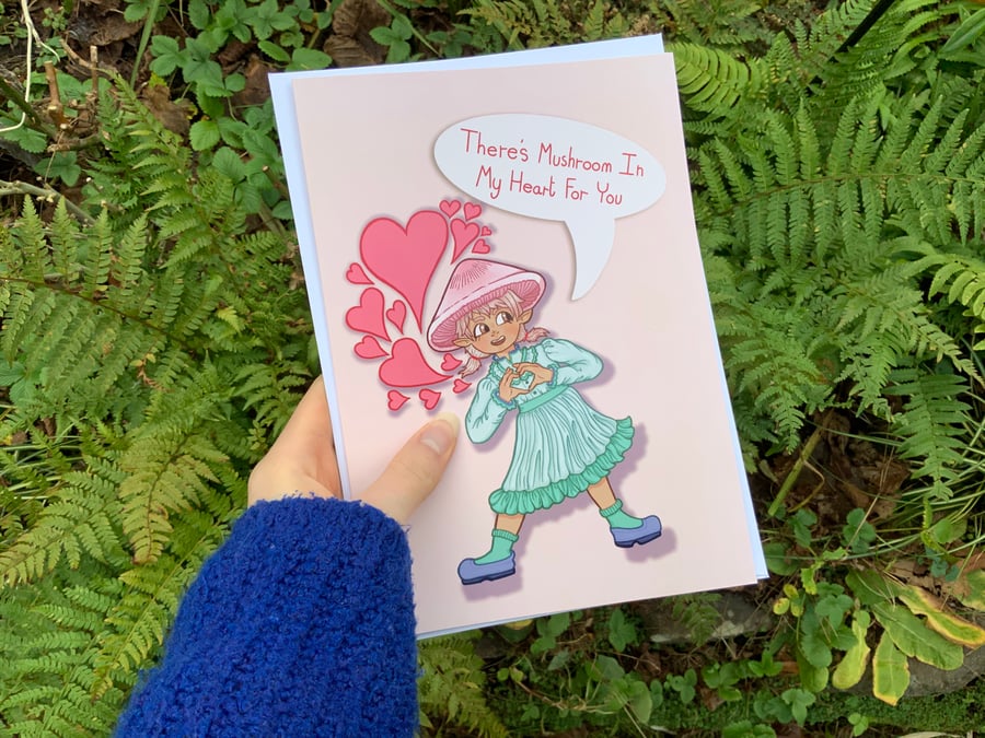A5 Mushroom Pun Valentines Day Card