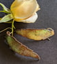  leaf earrings, enamel on copper with silver ear hooks - Image 1