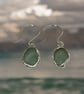Ocean Sea Glass earrings Framed With Silver - Image 3