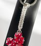 Handbag Charm, Red Crystal Heart, with a Chainmaille Chain and Keyring - Image 7