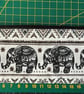 Elephant Aztec Style Reading Glasses Case Black And White. Zipped Fabric Pouch - Image 6