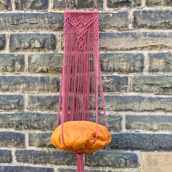 Boho macrame cat bed 