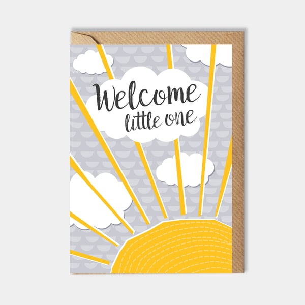 New baby card - newborn - welcome little one - baby card