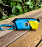 Repurposed Dog Poo Bag Holder Made From Pool Toy - Yellow and Blue