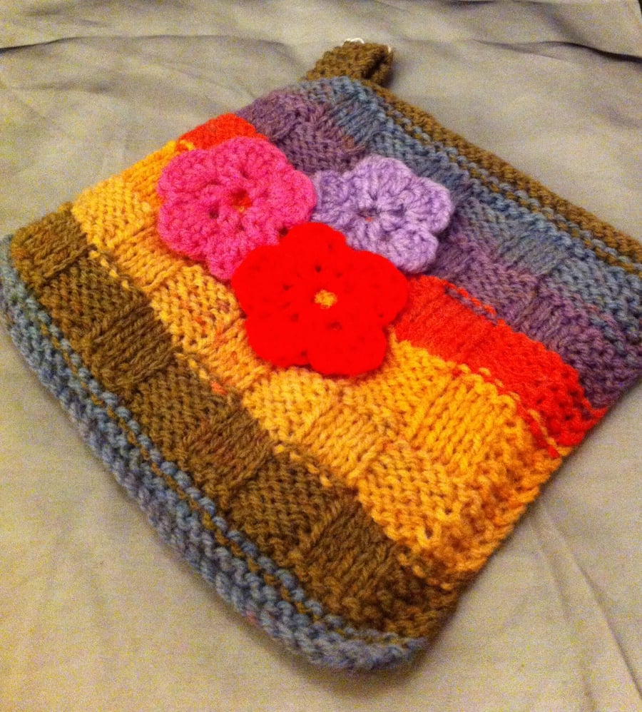 Square Decorative Knitted Pot Holder